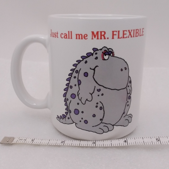 Shoebox Greetings Just Call Me Mr. Flexible MUG Gray Monster 12 oz Cup Hallmark - Picture 3 of 10